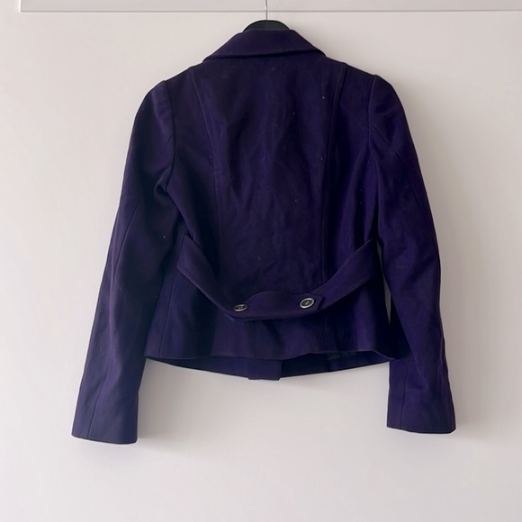 MARCS Wool Purple Double Breasted Winter Cropped Coat Jacket - Picture 5 of 9
